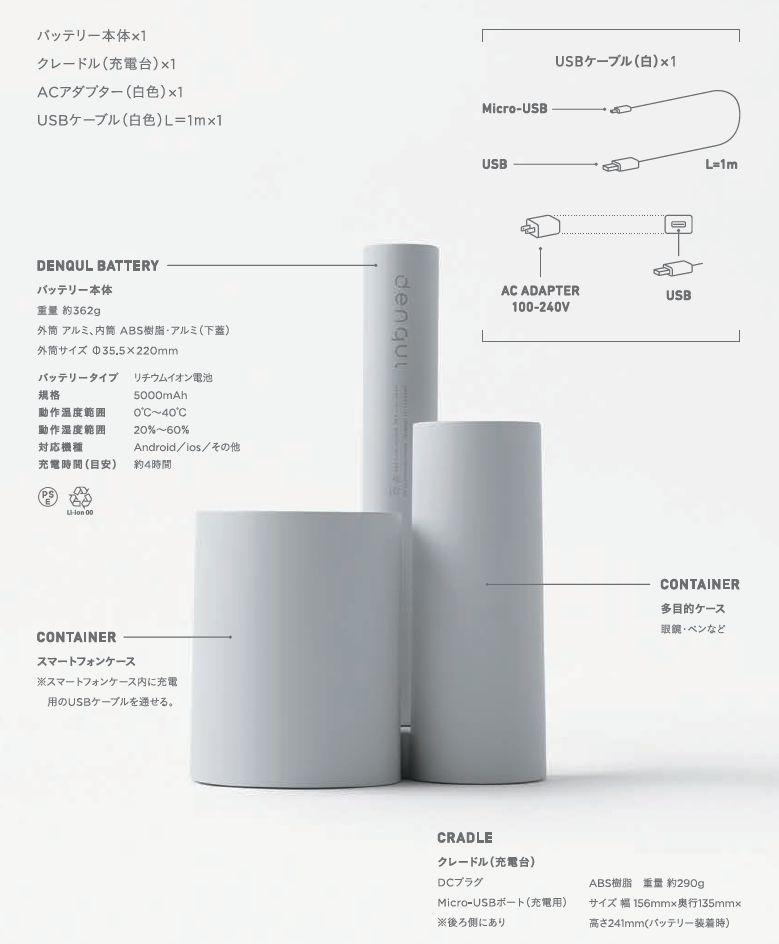 手動発電式バッテリー・グレー・5000mAh 手動発電式バッテリー・グレー・5000mAh 手動発電式バッテリー