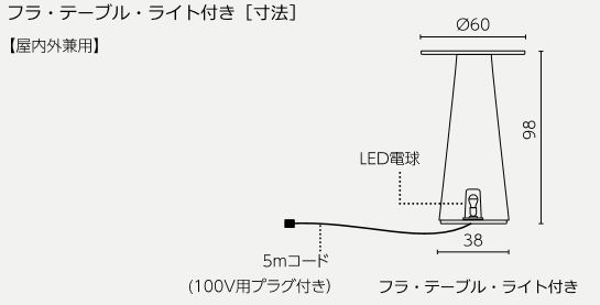 ユーロ3プラスト】フラ・テーブル ライト付 | エクステリア