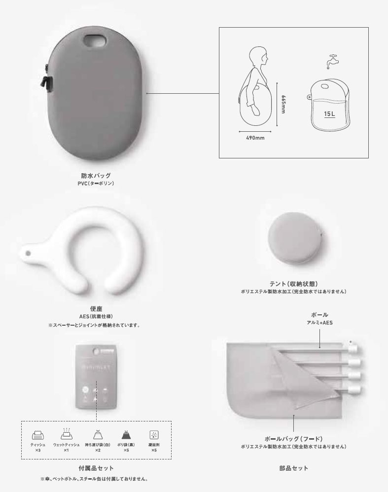 【新品未使用】簡易トイレ minimLET ミムレット 非常用 災害用 トイレ 防災グッツ】簡易トイレ minimLET ミニムレット | インテリア