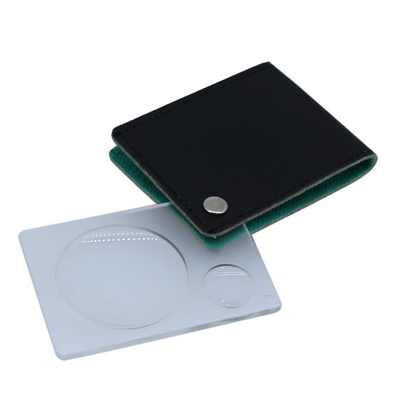 【在庫限り取扱終了】ポケットルーペ 45mm:3倍・18mm:8倍 合皮