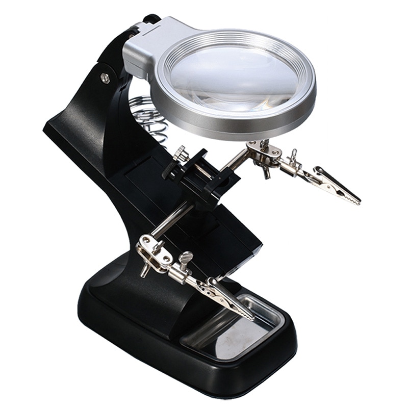 【在庫限り取扱終了】LED付拡大鏡作業用スタンド BWM70(黒)