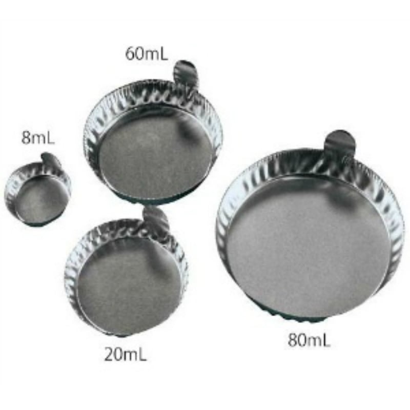 【9月入荷予定】丸型アルミ皿(持ち手付) 80mL 100枚入