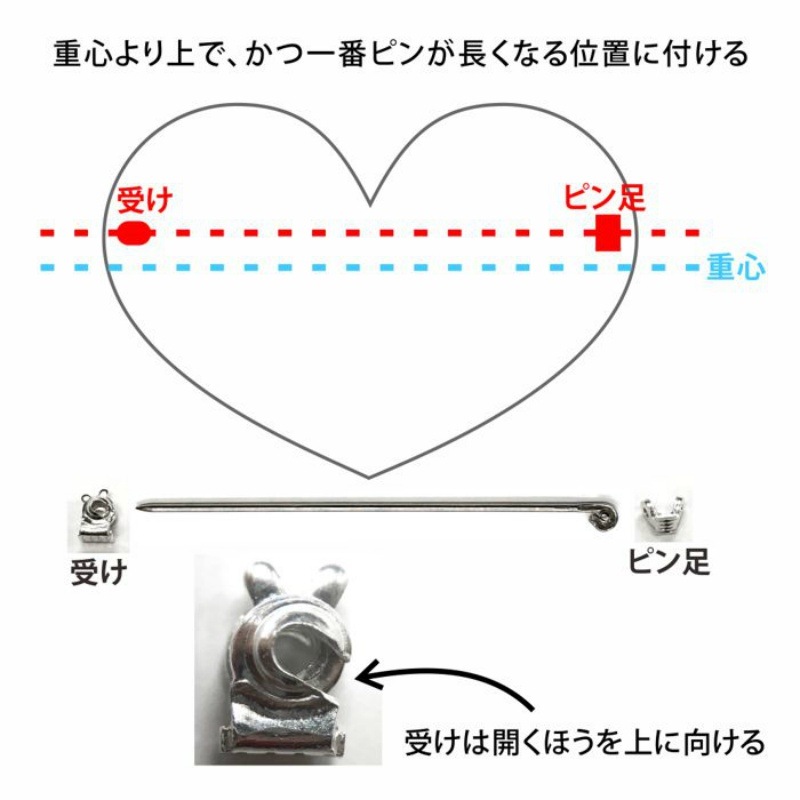日本製 銀[Ag925] ブローチ金具3点セット【A】 | ジュエリー