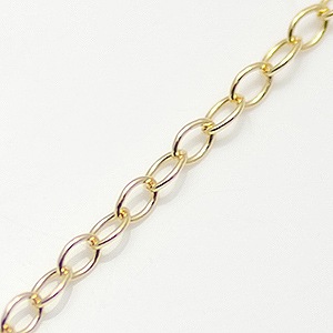 14KGF ネックレスチェーン 丸アズキ 幅1.6mm 10cm