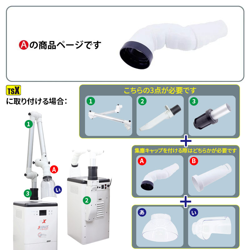 SIDUS ジョイント集塵アーム用先端フレキAT