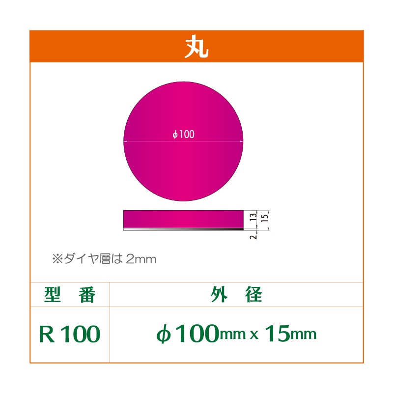 マジックストーンダイヤモンド砥石 丸型 R100 ＃1000 レジン | 研磨