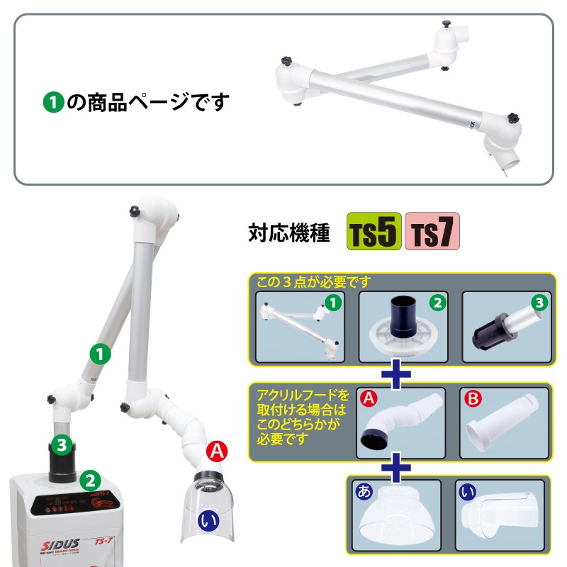 SIDUS(TS-5/7)ジョイント集塵アーム