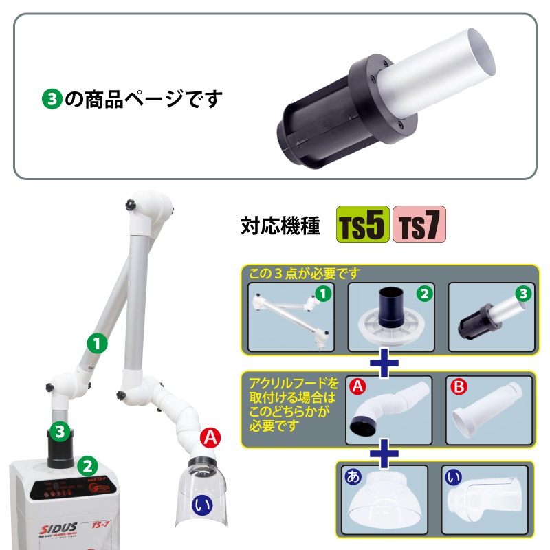 SIDUS(TS-5/7)ジョイント集塵アーム用アームジョイント