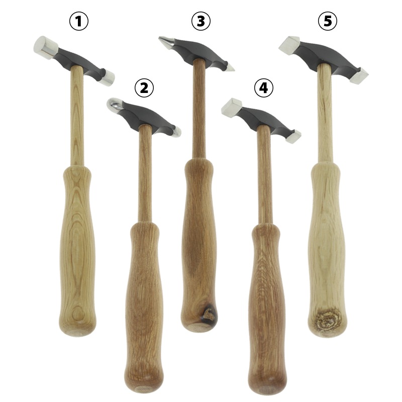 S&F プロフェッショナル彫金ハンマー5本セット(スタンド付)