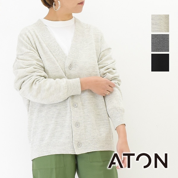 ATON ȥ WOOL WASHI OVERSIZED CARDIGAN 亮Сɥǥ  AT-KRAGNM0104 ˥å̵