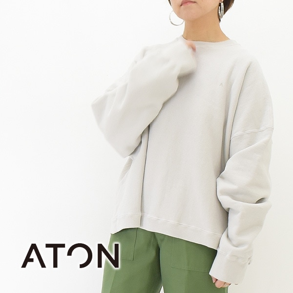 ATON ȥ "NATURAL GARMENT DYE URAKE OVERSIZED PULLOVER" ʥ륬ȥ΢ӥСɥץ륪С AT-KKAGNM6951 ˥å̵