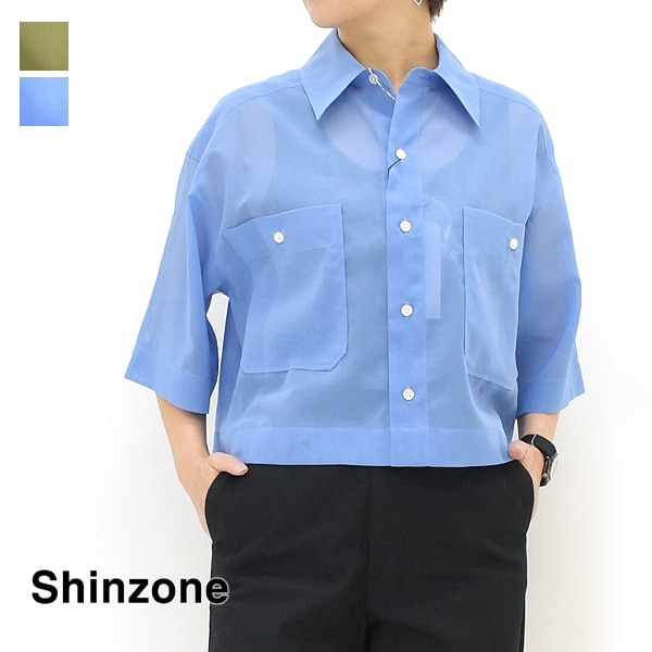 2023MID-SUMMERTHE SHINZONE 󥾡 åץɥ CROPPED SHEER SHIRTS 23MMSBL01 ǥ̵