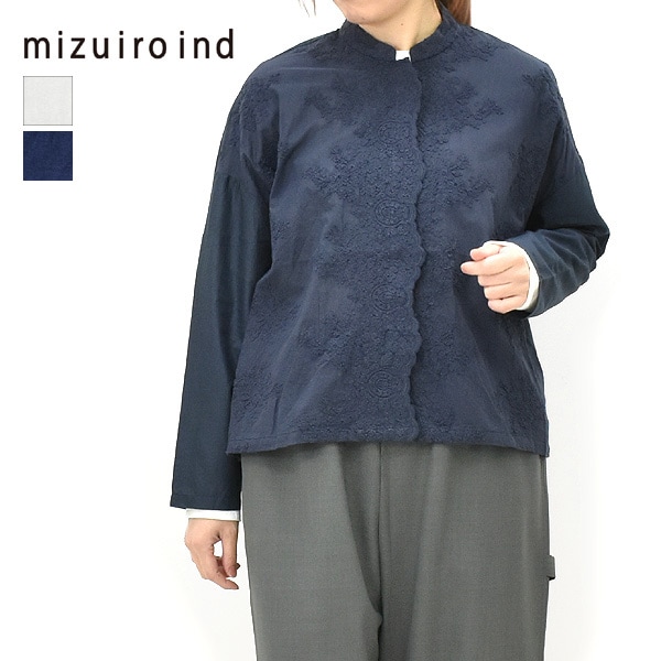 ticca ティッカ　レースフレンチシャツ/ネイビー ticca ティッカ レースフレンチシャツ/ネイビー TICCAティッカ レース