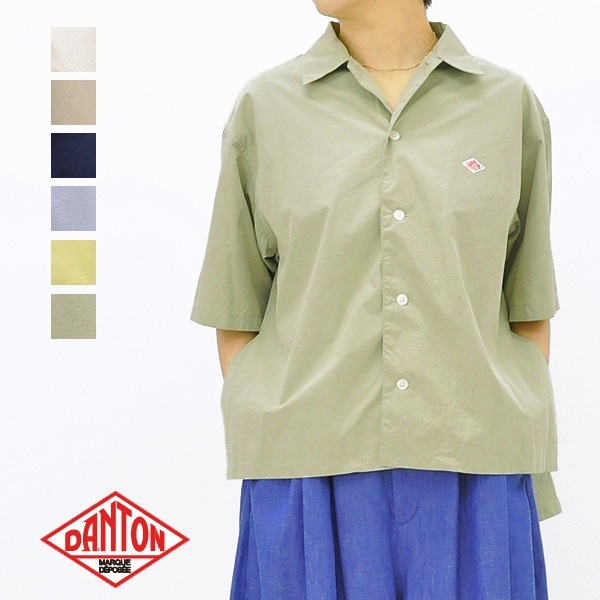 【DANTON】チェック柄ハーフスリーブシャツ　コットン　五分袖シャツ　38 DANTON｜HALF SLEEVE SHIRT ハーフスリーブシャツ レディース