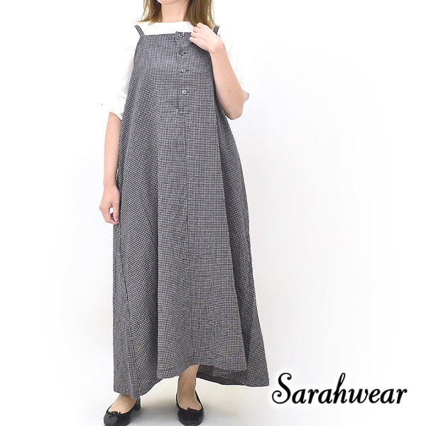Sarahwear リネン　ワンピース Sarahwear｜チェックリネンワンピース ”Tomoyo” - HACHITEN