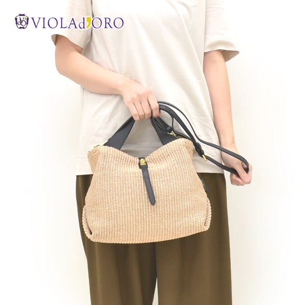 ひらりん0524様 VIOLAdORO かごバッグ【ESTNATION ベージュ VIOLAd'ORO ヴィオラドーロ 