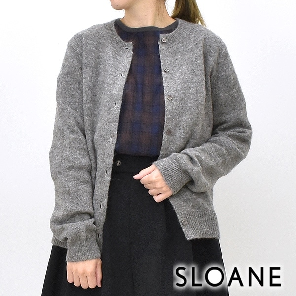 スローン SLOANE サマーカーディガン ネイビー 7G 天竺 和紙 紺 SLOANE - スローン SLOANE サマーカーディガン ネイビー 7G 天竺