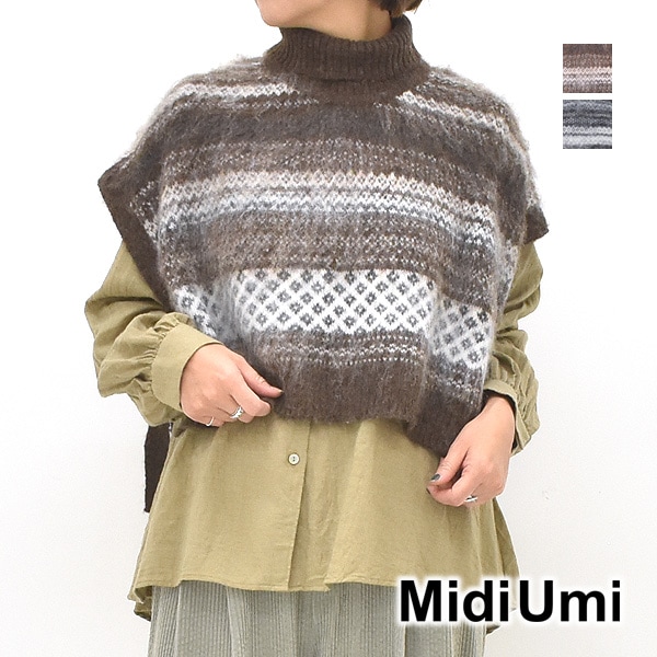 �ڥ�����/60%OFF��Midiumi �ߥǥ����� �����ץ˥å� �����ȥ�ͥå� �ե������꡼�� �ե��������� ���ȡ��� 4-729723 ��ǥ�������24FW SALE�ۡ����ʡ����Բġ�