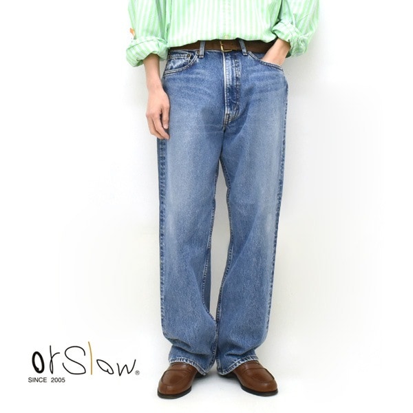 オアスロウ orslow W36 lot. 101 デニムパンツ 美品 orSlow オアスロウ 101 DAD'S FIT PANTS ワイド デニムパンツ 95