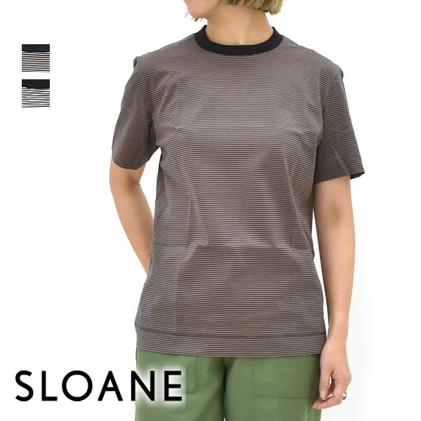 【新作入荷!!】 SLOANE スローン マイクロボーダーTシャツ 60/2コットン天竺 トップス