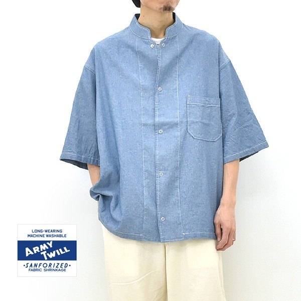 ARMY TWILL アーミーツイル シャンブレー スナップ 半袖シャツ