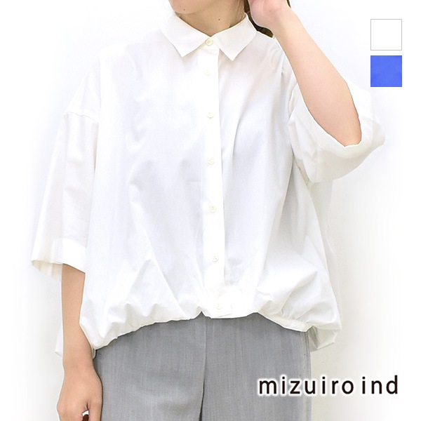 mizuiro ind ミズイロインド ハーフスリーブバルーンシャツ 半袖