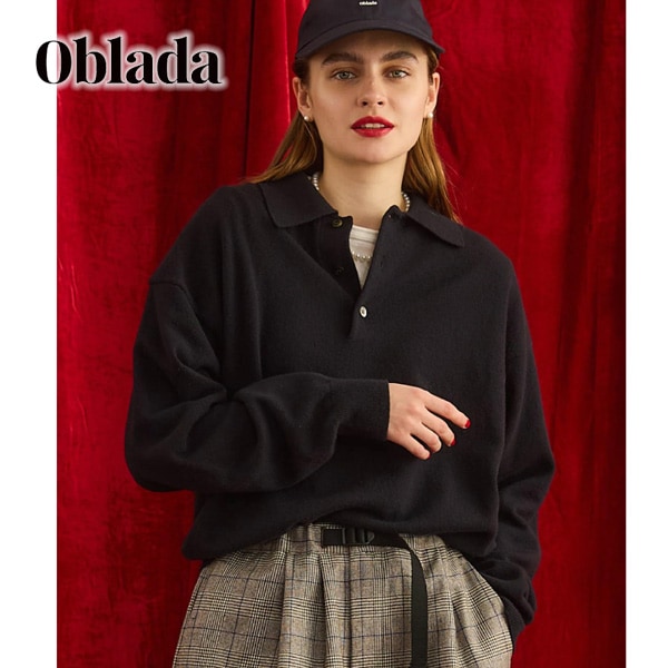 26FW】Oblada オブラダ HENRY POLO KNIT ヘンリー ポロ ニット 長袖