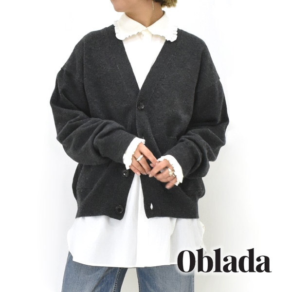 【新品】Oblada オブラダ ウールニットカーディガン black 匿名配送 新品】Oblada オブラダ ウールニットカーディガン black 匿名配送