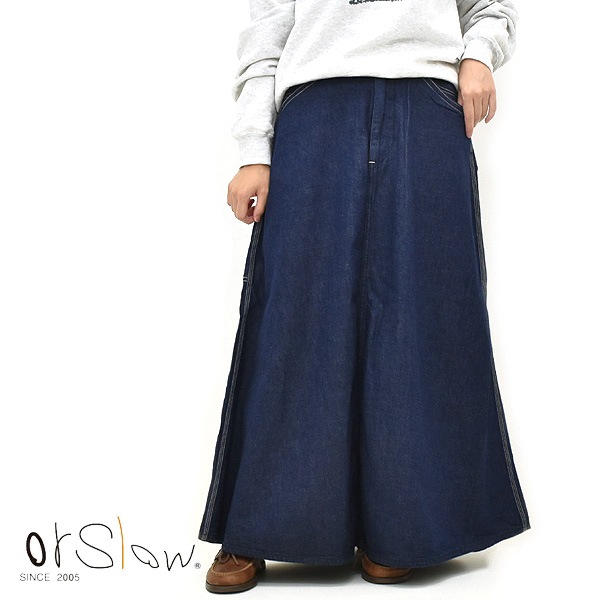 orSlow オルスロウ　デニム ペインター ロングスカート orSlow オアスロウ DENIM PAINTER LONG SKIRT デニムペインターロング