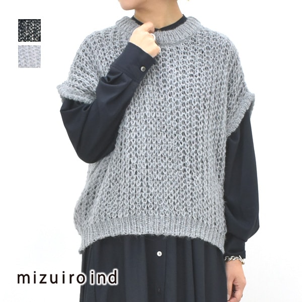 mizuiroind ミズイロインド　コットンベスト mizuiro ind (ミズイロインド) クルーネックベスト