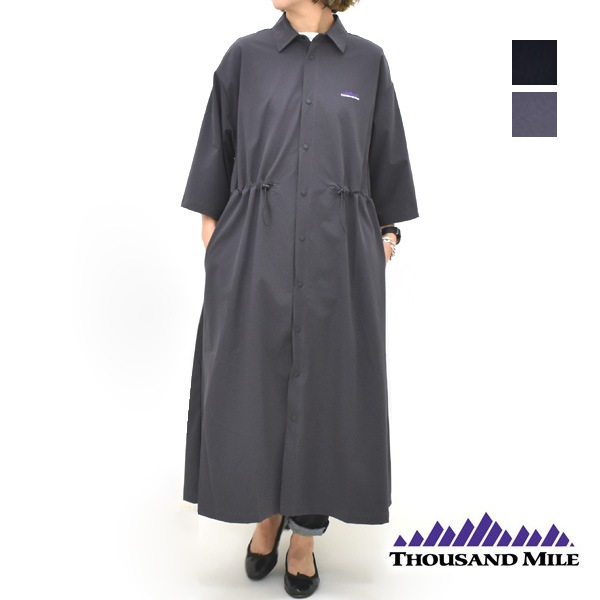 THOUSAND MILE サウザンドマイル 七分袖スナップワンピース
