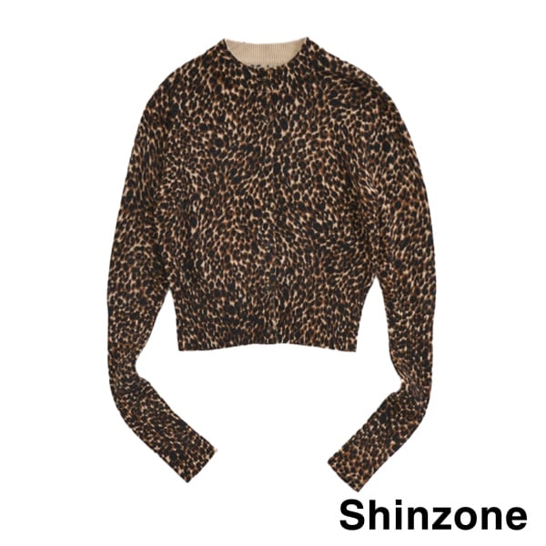 2025AW HOLIDAY COLLECTIONTHE SHINZONE 󥾡 LEOPARD LONG RIB KNIT CARDIGAN 쥪ѡ   ˥å ǥ 25AMSNI14 ǥ̵ۡͽ