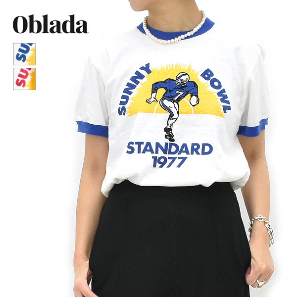 Oblada オブラダ SUNNY BOWL TEE プリントTシャツ リンガーTシャツ