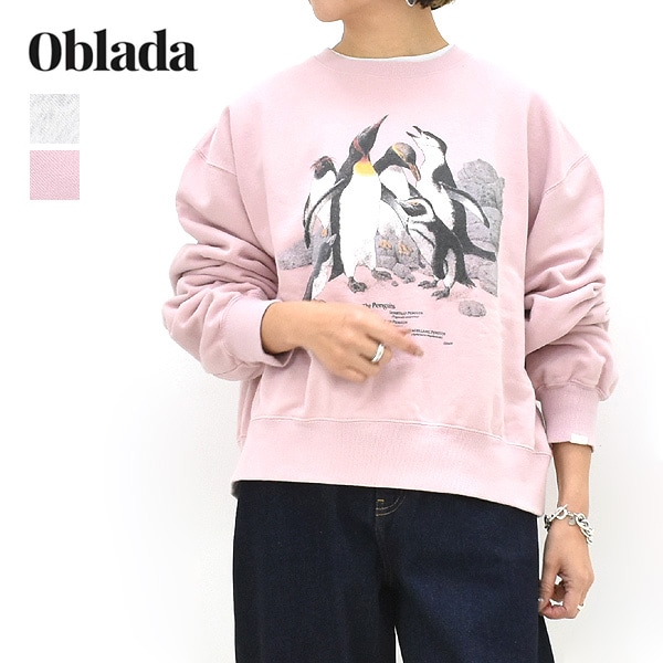 Oblada オブラダ PENGUINES SWEAT ペンギンプリントスウェット