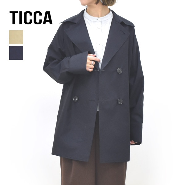 美品✨'20年 希少 ティッカ 撥水コットントレンチコート オーバーサイズ 紺色 26SS】TICCA ティッカ miniテントトレンチコート TBFS-162 レディース