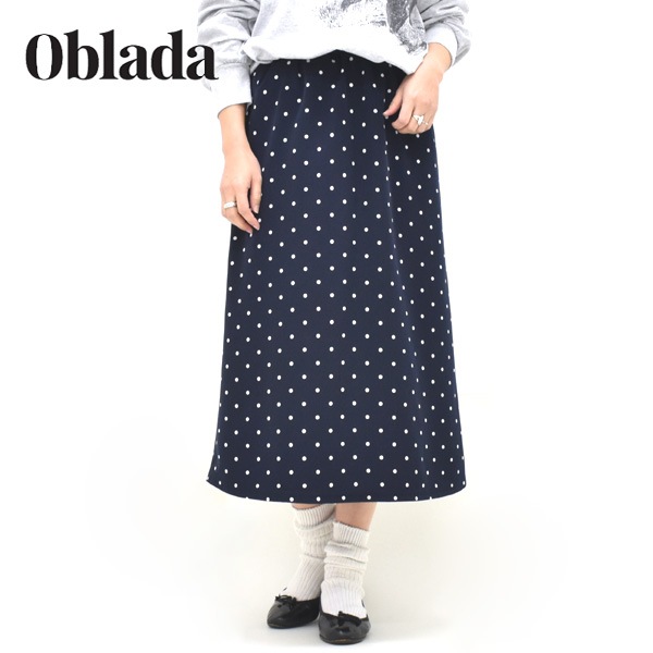 26SS】Oblada オブラダ DOT EASY SKIRT ドット イージー スカート