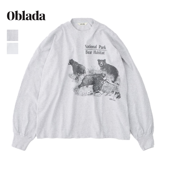 26SS】Oblada オブラダ BEAR LONG TEE ベアー ロング Tシャツ