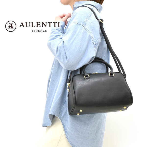 AULENTTI オウレンティ2WAY ミニボストンバッグ ショルダーバッグ　黒 AULENTTI オウレンティ 2Wayミニボストンバッグ ショルダー DI-3014-DO