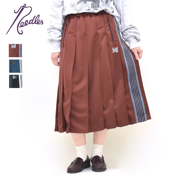 Needles ニードルズ Pleated Track Skirt -Poly Smooth- サイドライン