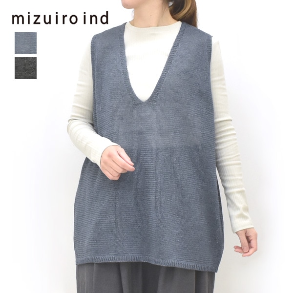 mizuiro ind ミズイロインド ワイドVネックベスト 1-220062 レディース