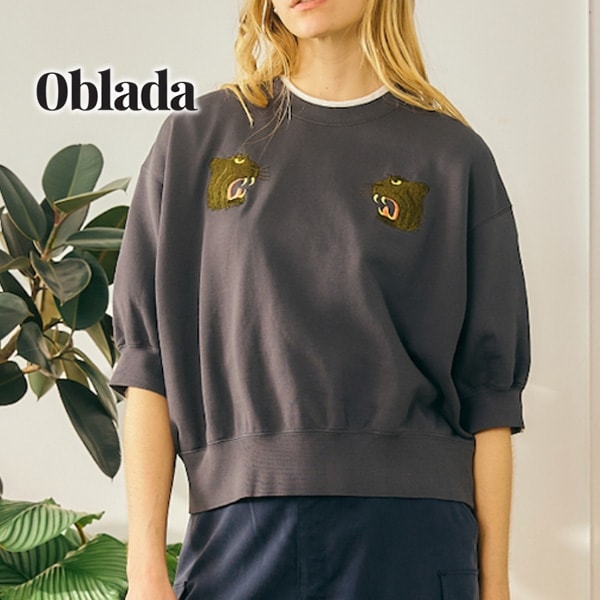 ��26SUMMER��Oblada ���֥�� �����٥˥�Ⱦµ�������å� SOUVENIR H/S SWEAT M2610CU06������̵���ۡ�ͽ���