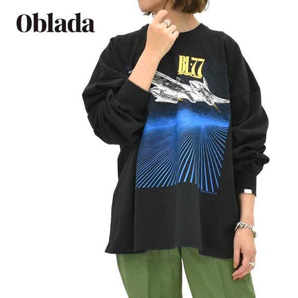 oblada / オブラダ | 2025SS | 92 STEADY LONG TEE プリント Tシャツ | F | ネイビー | レディース oblada / オブラダ | 2025SS | 92 STEADY LONG TEE プリント Tシャツ