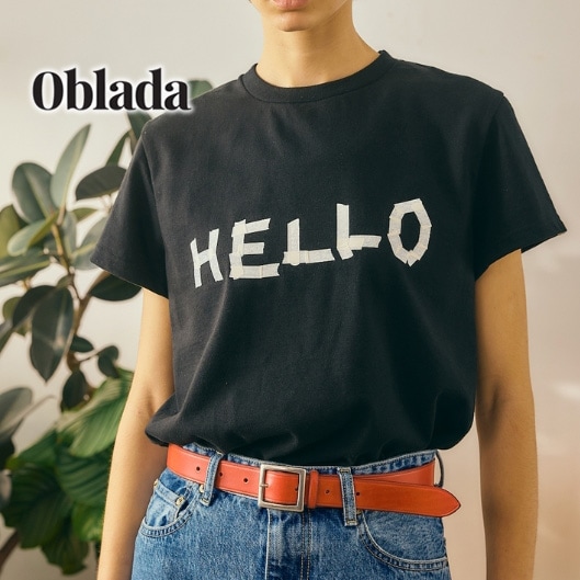 ��26SUMMER��Oblada ���֥�� �ơ��ץץ���T����� TAPE PRINT TEE M2610CU03������̵���ۡ�ͽ��ۡڥ���å��ݥ��Ȳġ�