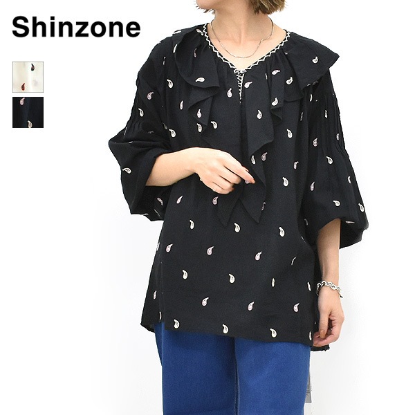 THE SHINZONE シンゾーン ペイズリー刺繍ブラウス PAISLEY EMBROIDERED