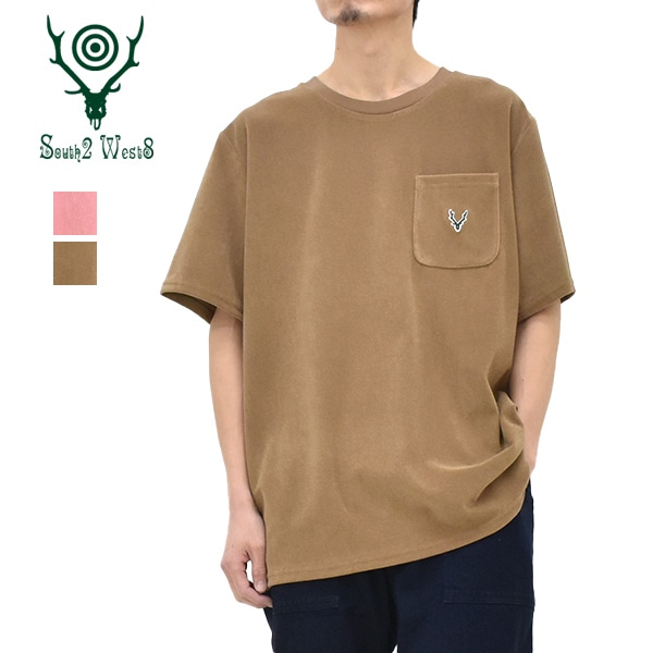 �ڥ�����/40%OFF��South2 West8 �������ġ��������ȥ����� ���硼�ȥ��꡼�� �饦��ɥݥ��å� T����� ���åȥ� �ݥꥨ���ƥ� �ѥ��� S/S Round Pocket Tee -C/Pe Pile- SX743 ��󥺡�����̵���ۡ�26 SUMMER SALE�ۡ����ʡ����Բġ�
