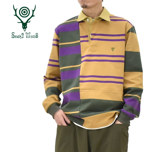 �ڥ�����/40%OFF��South2 West8 �������ġ��������ȥ����� �饬������� Rugger Shirt -Crazy Pattern Square- SX734 ��󥺡�����̵���ۡ�26 SUMMER SALE�ۡ����ʡ����Բġ�