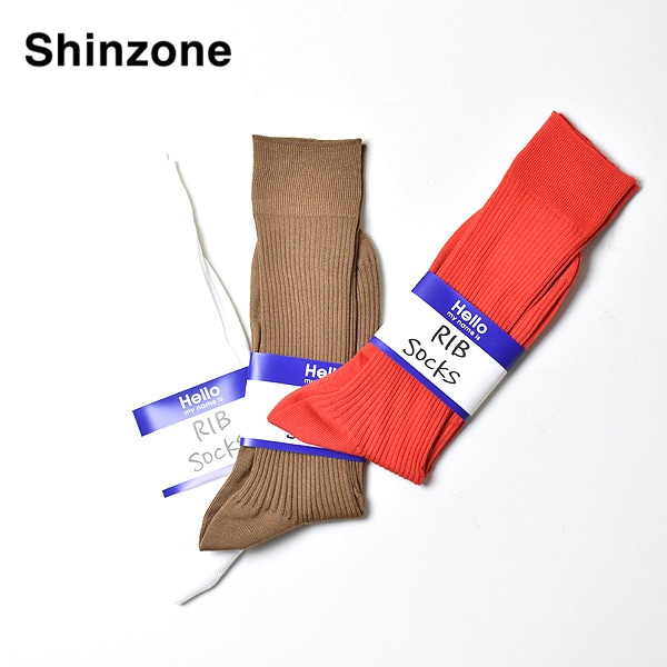 THE SHINZONE ���󥾡��� RIB SOCKS ��֥��å��� 26MMSIT06 ��ǥ������ڥ���å��ݥ��Ȳġ�