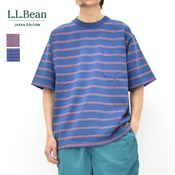 L.L.Bean Japan Edition ���륨��ӡ��� ����ѥ󥨥ǥ������ �ݥ��å��դ��ܡ�����T����� Union Short-Sleeve Striped Tee 6275-4036�ڥ���å��ݥ��Ȳġ�