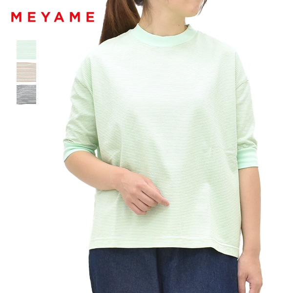 �ڡ�10%OFF�����ݥ��оݡۡڥ�����/40%OFF��MEYAME ���� BORDER HALF SLEEVE TEE �ܡ����� �ϡ��ե��꡼�� T����� MEY-2438 ��ǥ�������26 SUMMER SALE�ۡ����ʡ����Բġ�