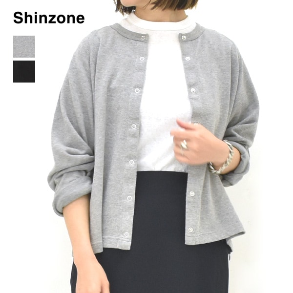 THE SHINZONE シンゾーン INLAYED CARDIGAN 裏毛コットンカーディガン
